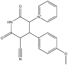 1-[5-cyano-4-(4-methoxyphenyl)-2,6-dioxo-3-piperidinyl]pyridinium Struktur