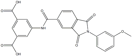 5-({[2-(3-methoxyphenyl)-1,3-dioxo-2,3-dihydro-1H-isoindol-5-yl]carbonyl}amino)isophthalic acid Struktur