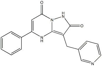 5-phenyl-3-(3-pyridinylmethyl)pyrazolo[1,5-a]pyrimidine-2,7(1H,4H)-dione Struktur