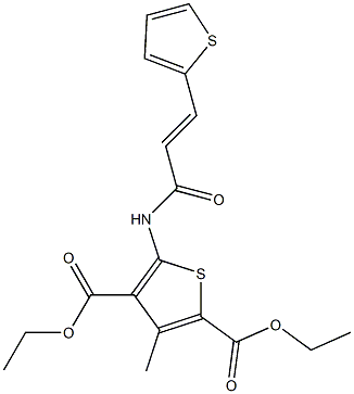 diethyl 3-methyl-5-{[3-(2-thienyl)acryloyl]amino}-2,4-thiophenedicarboxylate Struktur