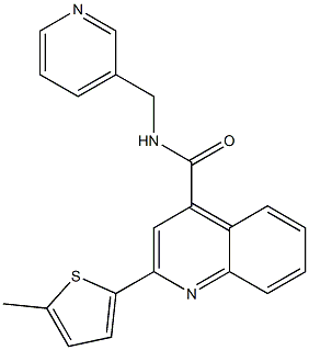 2-(5-methyl-2-thienyl)-N-(3-pyridinylmethyl)-4-quinolinecarboxamide Struktur