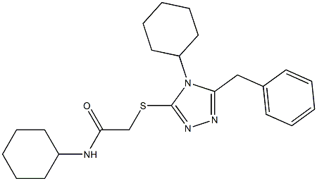 2-[(5-benzyl-4-cyclohexyl-4H-1,2,4-triazol-3-yl)sulfanyl]-N-cyclohexylacetamide Struktur