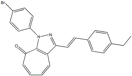 1-(4-bromophenyl)-3-[2-(4-ethylphenyl)vinyl]cyclohepta[c]pyrazol-8(1H)-one Struktur