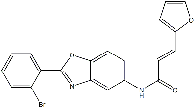 N-[2-(2-bromophenyl)-1,3-benzoxazol-5-yl]-3-(2-furyl)acrylamide Struktur