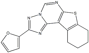 2-(2-furyl)-8,9,10,11-tetrahydro[1]benzothieno[3,2-e][1,2,4]triazolo[1,5-c]pyrimidine Struktur