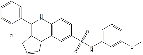 4-(2-chlorophenyl)-N-(3-methoxyphenyl)-3a,4,5,9b-tetrahydro-3H-cyclopenta[c]quinoline-8-sulfonamide Struktur