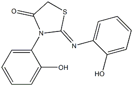 3-(2-hydroxyphenyl)-2-[(2-hydroxyphenyl)imino]-1,3-thiazolidin-4-one Struktur