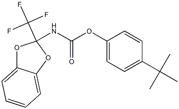 4-tert-butylphenyl 2-(trifluoromethyl)-1,3-benzodioxol-2-ylcarbamate Struktur