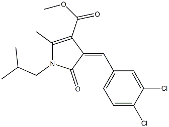 methyl 4-(3,4-dichlorobenzylidene)-1-isobutyl-2-methyl-5-oxo-4,5-dihydro-1H-pyrrole-3-carboxylate Struktur