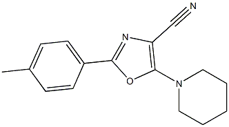 2-(4-methylphenyl)-5-(1-piperidinyl)-1,3-oxazole-4-carbonitrile Struktur