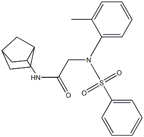 N-bicyclo[2.2.1]hept-2-yl-2-[2-methyl(phenylsulfonyl)anilino]acetamide Struktur