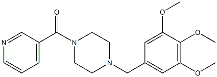 1-(pyridin-3-ylcarbonyl)-4-{[3,4,5-tris(methyloxy)phenyl]methyl}piperazine Struktur