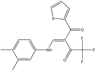 2-[(3,4-dimethylanilino)methylene]-4,4,4-trifluoro-1-(2-thienyl)-1,3-butanedione Struktur