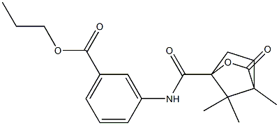 propyl 3-{[(4,7,7-trimethyl-3-oxo-2-oxabicyclo[2.2.1]hept-1-yl)carbonyl]amino}benzoate Struktur