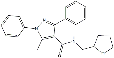 5-methyl-1,3-diphenyl-N-(tetrahydro-2-furanylmethyl)-1H-pyrazole-4-carboxamide Struktur