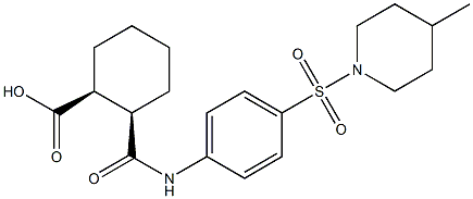 (1S,2R)-2-({4-[(4-methyl-1-piperidinyl)sulfonyl]anilino}carbonyl)cyclohexanecarboxylic acid Struktur