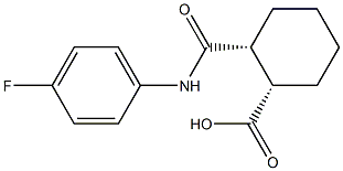 (1S,2R)-2-[(4-fluoroanilino)carbonyl]cyclohexanecarboxylic acid Struktur