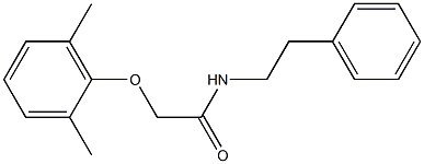 2-(2,6-dimethylphenoxy)-N-phenethylacetamide Struktur