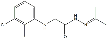 2-(3-chloro-2-methylanilino)-N'-(1-methylethylidene)acetohydrazide Struktur