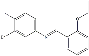 N-(3-bromo-4-methylphenyl)-N-[(E)-(2-ethoxyphenyl)methylidene]amine Struktur