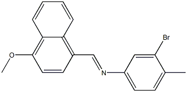 N-(3-bromo-4-methylphenyl)-N-[(E)-(4-methoxy-1-naphthyl)methylidene]amine Struktur