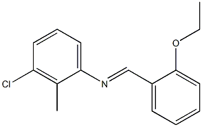 N-(3-chloro-2-methylphenyl)-N-[(E)-(2-ethoxyphenyl)methylidene]amine Struktur