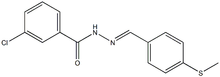 3-chloro-N'-{(E)-[4-(methylsulfanyl)phenyl]methylidene}benzohydrazide Struktur