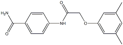 4-{[2-(3,5-dimethylphenoxy)acetyl]amino}benzamide Struktur