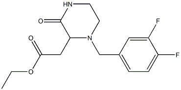 ethyl 2-[1-(3,4-difluorobenzyl)-3-oxo-2-piperazinyl]acetate Struktur