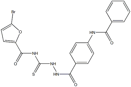 N-({2-[4-(benzoylamino)benzoyl]hydrazino}carbothioyl)-5-bromo-2-furamide Struktur