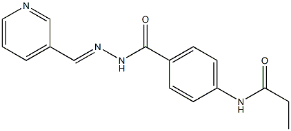 N-[4-({2-[(E)-3-pyridinylmethylidene]hydrazino}carbonyl)phenyl]propanamide Struktur