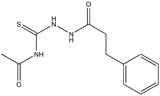 N-{[2-(3-phenylpropanoyl)hydrazino]carbothioyl}acetamide Struktur