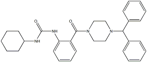 N-{2-[(4-benzhydryl-1-piperazinyl)carbonyl]phenyl}-N'-cyclohexylurea Struktur