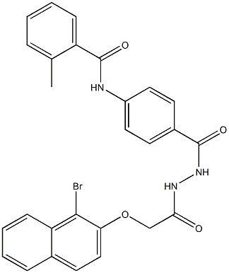 N-{4-[(2-{2-[(1-bromo-2-naphthyl)oxy]acetyl}hydrazino)carbonyl]phenyl}-2-methylbenzamide Struktur