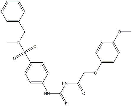 N-benzyl-4-[({[2-(4-methoxyphenoxy)acetyl]amino}carbothioyl)amino]-N-methylbenzenesulfonamide Struktur