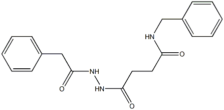 N-benzyl-4-oxo-4-[2-(2-phenylacetyl)hydrazino]butanamide Struktur