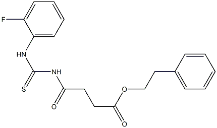 phenethyl 4-{[(2-fluoroanilino)carbothioyl]amino}-4-oxobutanoate Struktur