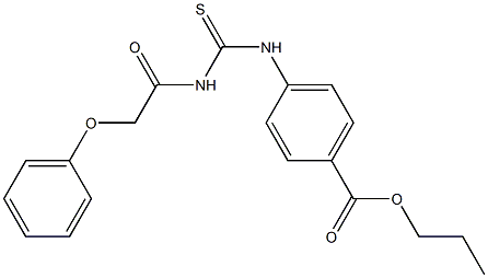 propyl 4-({[(2-phenoxyacetyl)amino]carbothioyl}amino)benzoate Struktur