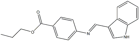 propyl 4-{[(E)-1H-indol-3-ylmethylidene]amino}benzoate Struktur