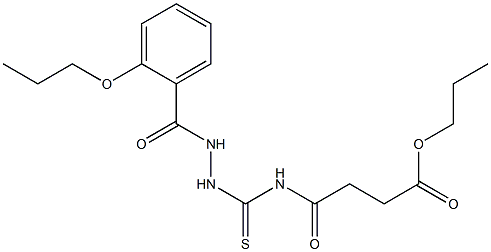 propyl 4-oxo-4-({[2-(2-propoxybenzoyl)hydrazino]carbothioyl}amino)butanoate Struktur