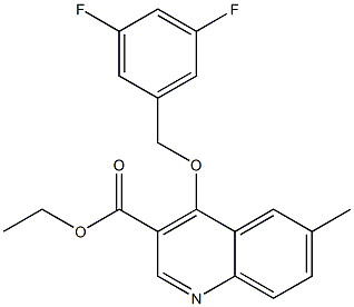 ethyl 4-[(3,5-difluorobenzyl)oxy]-6-methyl-3-quinolinecarboxylate Struktur