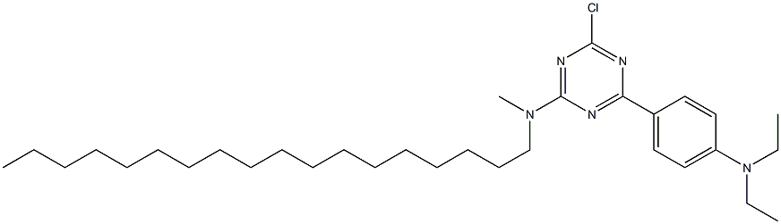 2-(4-Diethylaminophenyl)-4-(octadecylmethylamino)-6-chloro-1,3,5-triazine Struktur