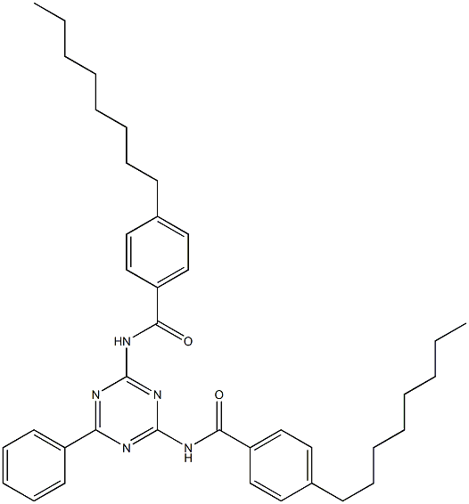 N,N'-(6-Phenyl-1,3,5-triazine-2,4-diyl)bis(4-octylbenzamide) Struktur