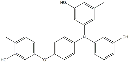 N,N-Bis(3-hydroxy-5-methylphenyl)-4-(3-hydroxy-2,4-dimethylphenoxy)benzenamine Struktur