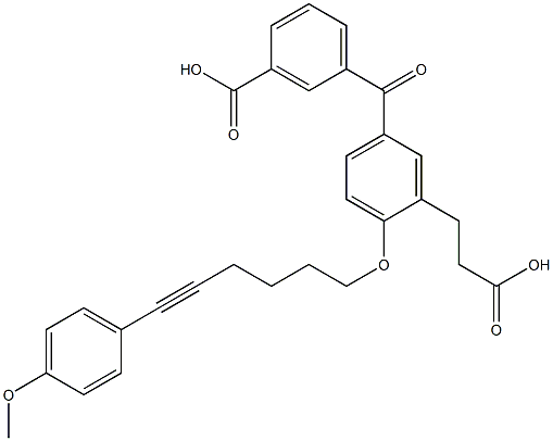 5-(3-Carboxybenzoyl)-2-[6-(4-methoxyphenyl)-5-hexynyloxy]benzenepropanoic acid|