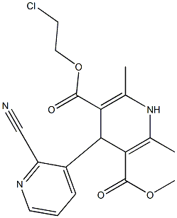 4-(2-Cyanopyridin-3-yl)-1,4-dihydro-2,6-dimethylpyridine-3,5-dicarboxylic acid 3-methyl 5-(2-chloroethyl) ester Struktur