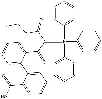 2'-[3-Ethoxy-1,3-dioxo-2-(triphenylphosphoranylidene)propyl]biphenyl-2-carboxylic acid Struktur