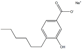 4-Hexyl-3-hydroxybenzoic acid sodium salt Struktur