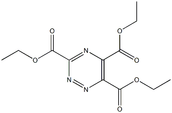 3-(Ethoxycarbonyl)-5-(ethoxycarbonyl)-6-(ethoxycarbonyl)-1,2,4-triazine Struktur