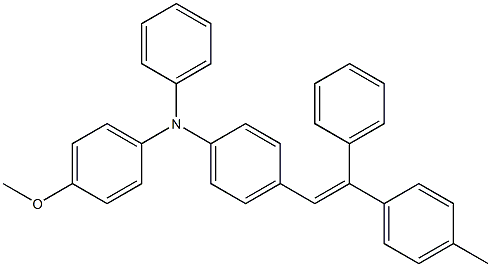 N-Phenyl-N-[4-[2-phenyl-2-(p-tolyl)-vinyl]phenyl]-p-anisidine Struktur